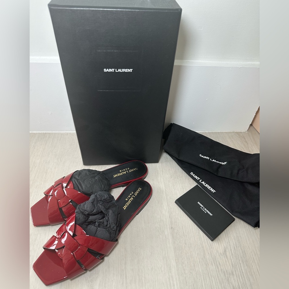 Saint Laurent - Tribute Mules in Patent Leather Women’s Size 7